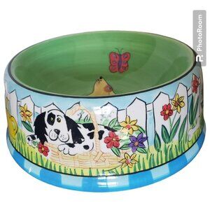 Dogzilla by Candace Reiter Large dog  CACHEPOT / PLANTER,  Water bowl